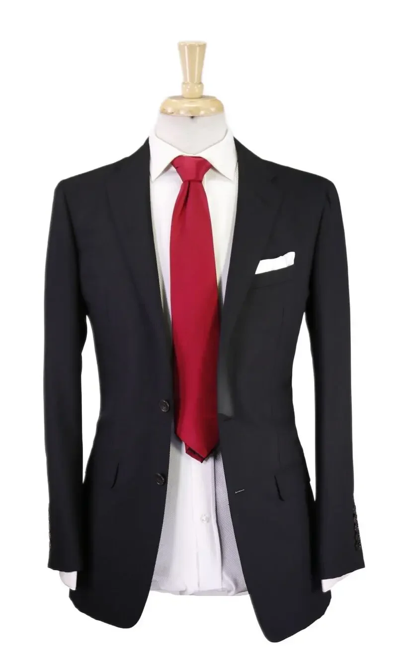 Gucci Tom Ford Era Solid Black 2-Btn Wool Mohair Suit Eu 44 US 34R